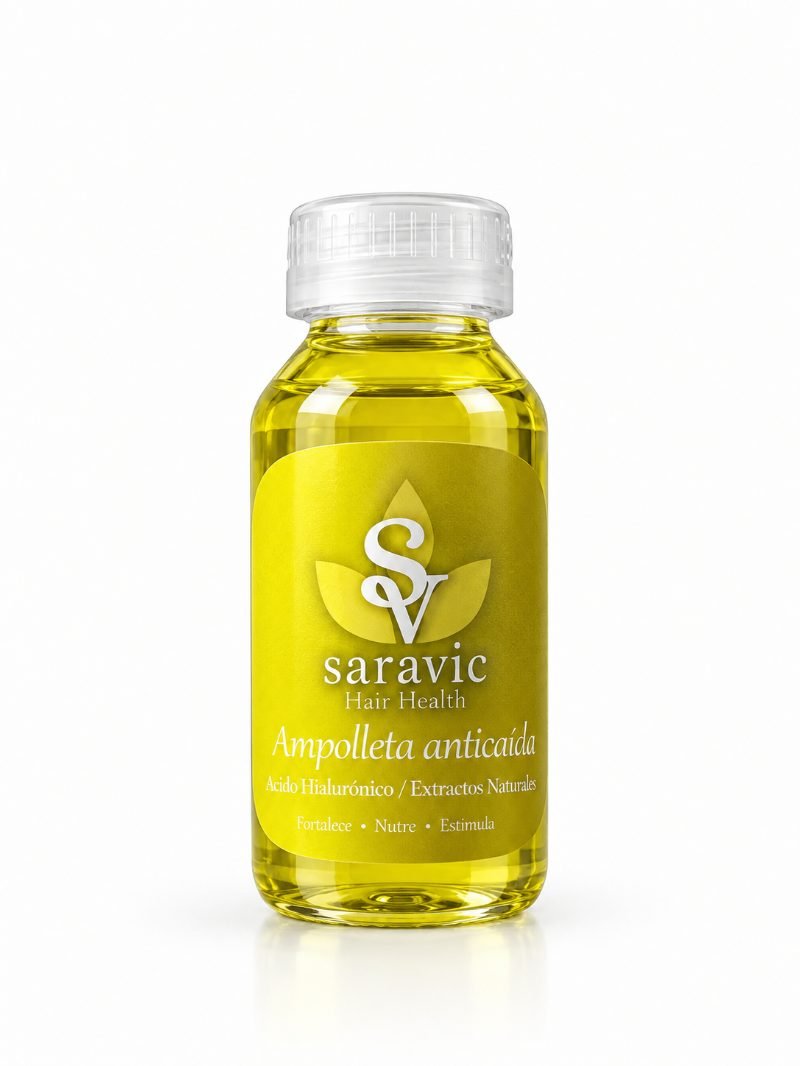 Ampolleta anticaída Saravic con ácido hialurónico y extractos naturales