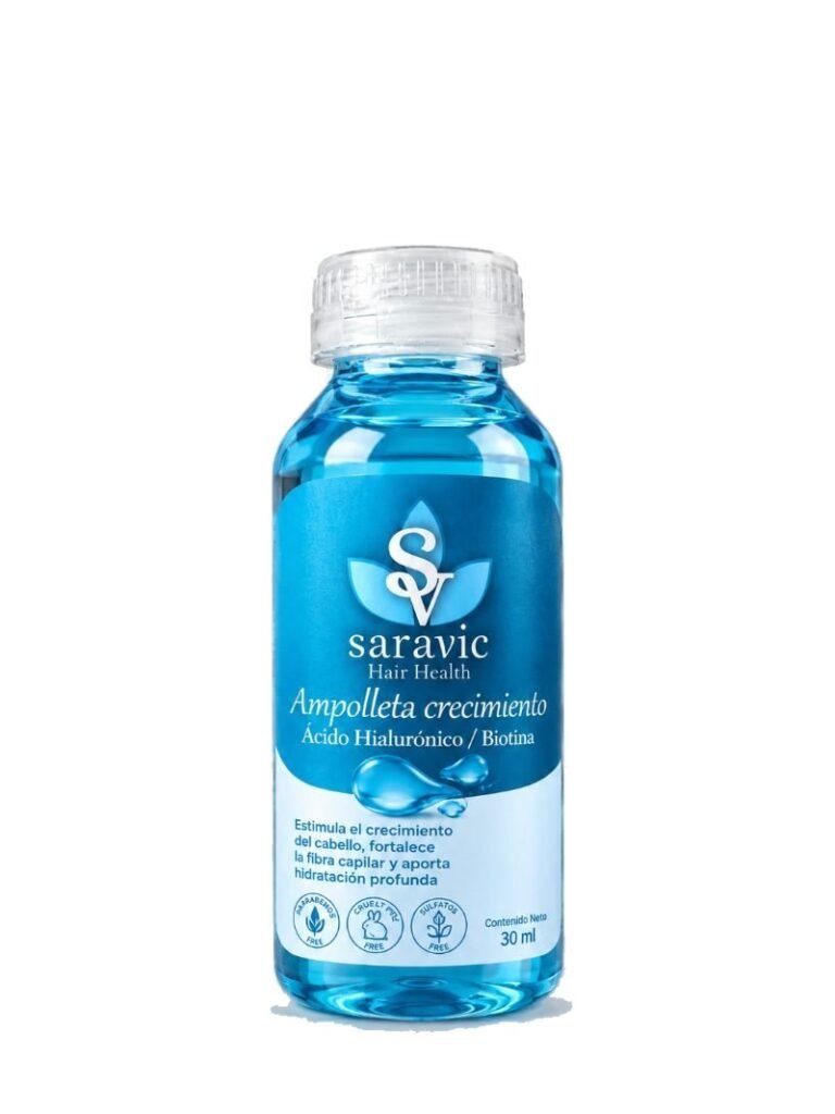 Ampolleta de crecimiento Saravic 30 ml con ácido hialurónico y biotina